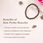 Raw Pyrite Bracelet (Women - 6mm Beads) - Image 2