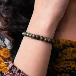 Raw Pyrite Bracelet (Women - 6mm Beads) - Image 4