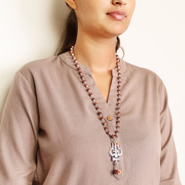 OM Shiva Trishool Rudraksha Necklace 54 Beads The Shiva Aura • Authentic